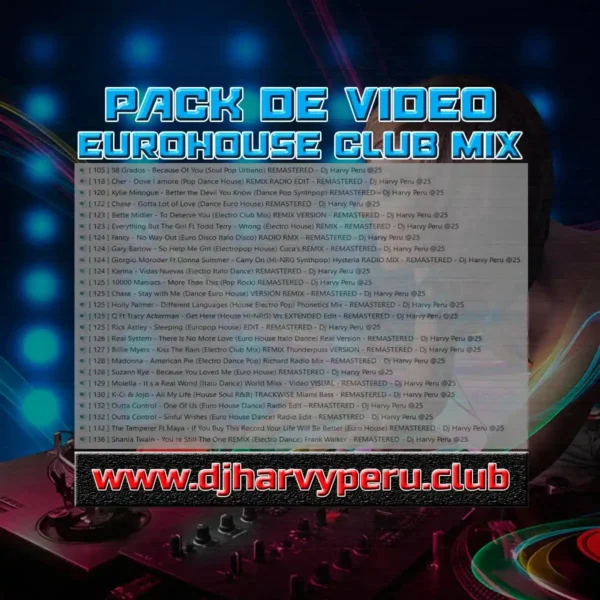Pack Exclusivo EUROHOUSE Dance Club Retro 80 90Tas - 25 Temas